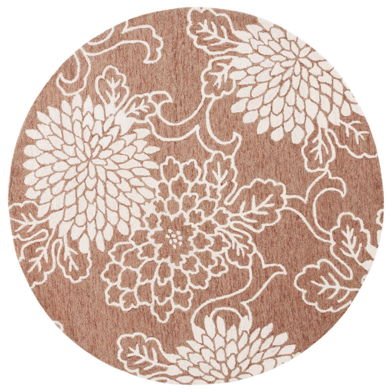 Dekanye Hand Tufted Wool Floral Rug, Round 6'
