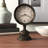 Ardie Traditional Analogue Metal Quartz Movement / Crystal Tabletop Clock in Antique Black/Antique White
