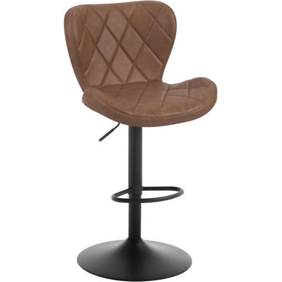 Shabbona Upholstered Adjustable Height Counter Stool with Metal Frame