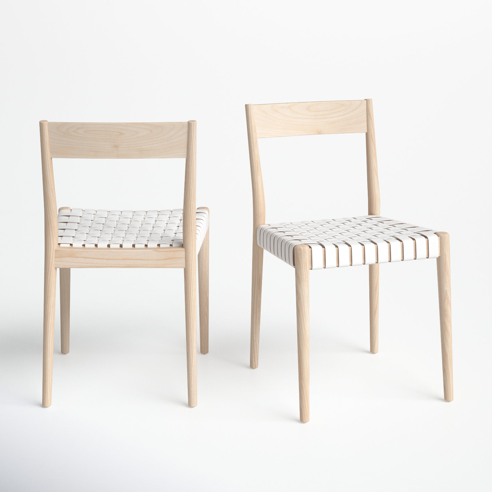 Cosme Armchair, White/Light Wood