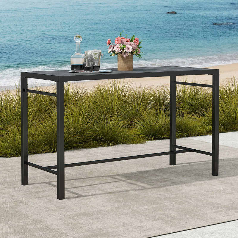 Table d'appoint de patio pour l'extérieur, Noir