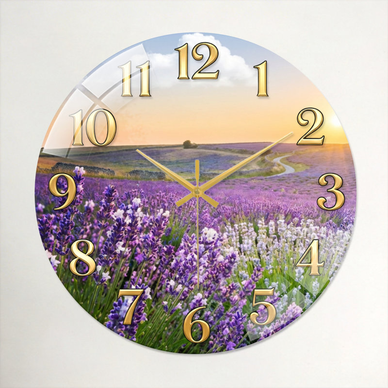 Horloge murale lavande, 60 x 60 cm (23,6 x 23,6 pouces)