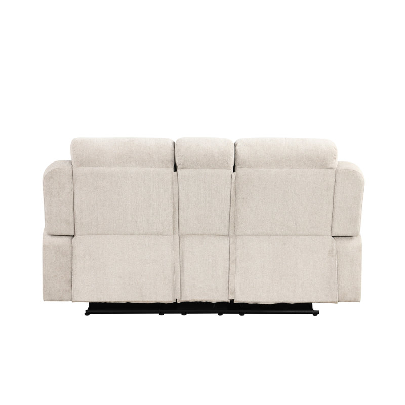 Grey Console Reclining - Foam Density D25, Comfortable Armrest Height With And Recline Function Chenille Fabric, 27" Back
