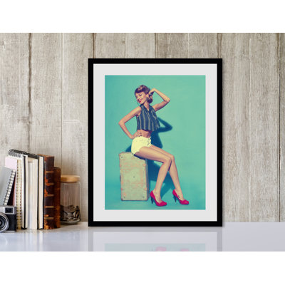 Woman on a Stone 1 Piece Single Picture Frame Wall Art