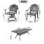Ensemble de salle à manger 7 pièces en aluminium coulé avec cadre noir 7 pièces, comprenant 2 chaises pivotantes, 6 chaises et une table rectangulaire-233343999