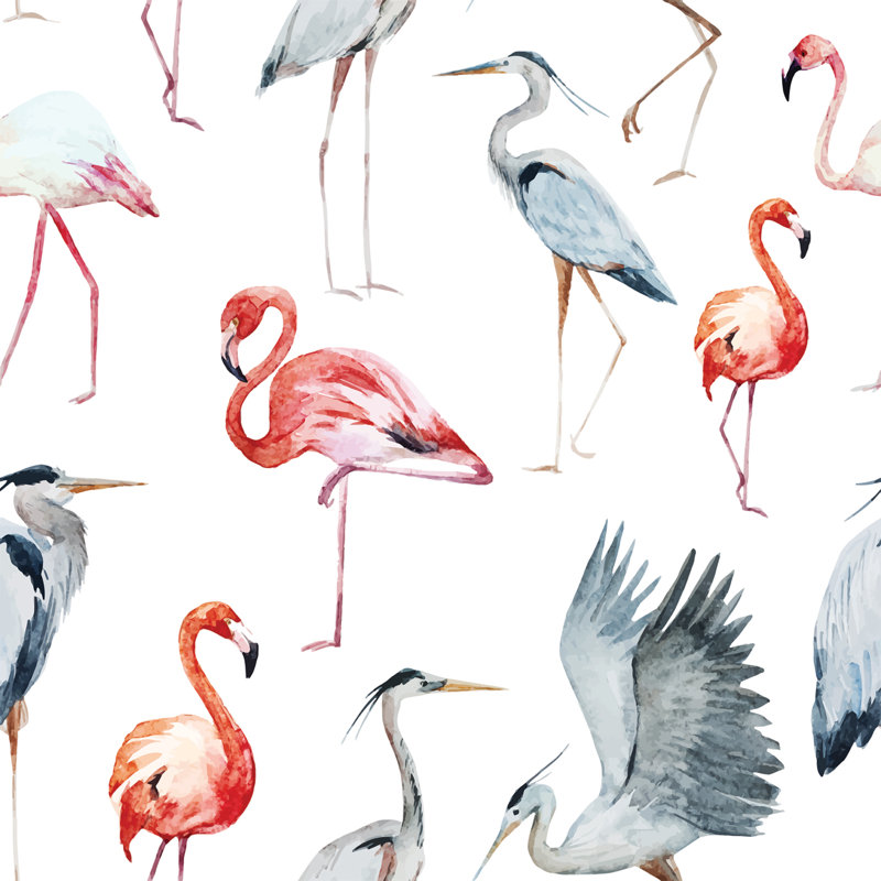 Papier peint amovible Brazell Flamants