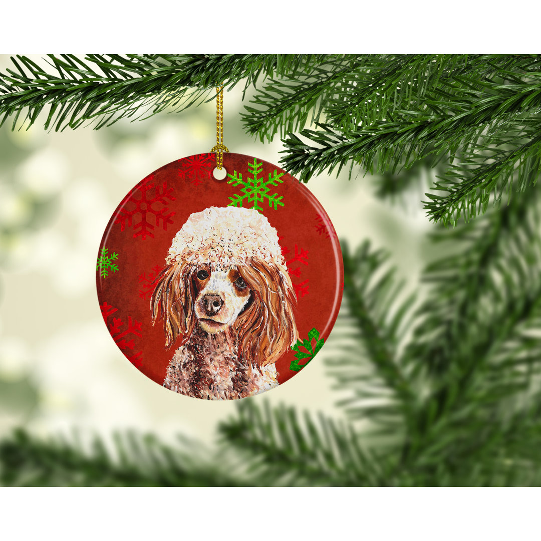 Miniature Poodle Snowflakes Holiday Ceramic Hanging Figurine Ornament The Holiday Aisle® Dog 