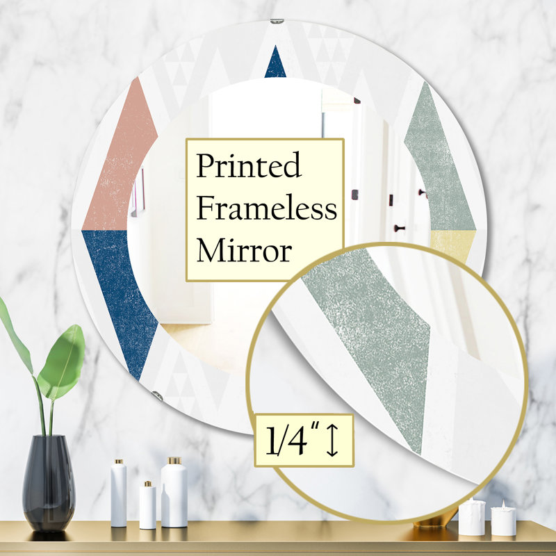 Miroir mural Mid-Century à composition géométrique Triangles III, H 31,5 po x l po