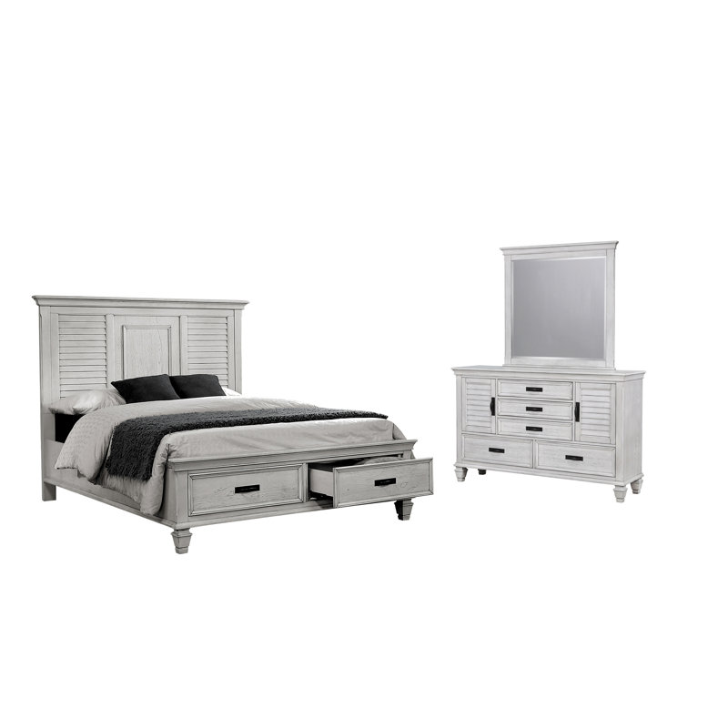 Ensemble de chambre à coucher 3 pièces avec commode et miroir Staats, Grand