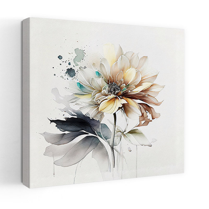 Art floral pastel contemporain, H 32 po x l 32 po