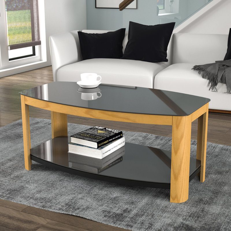 Bain Four Leg Coffee Table with Storage, Oak