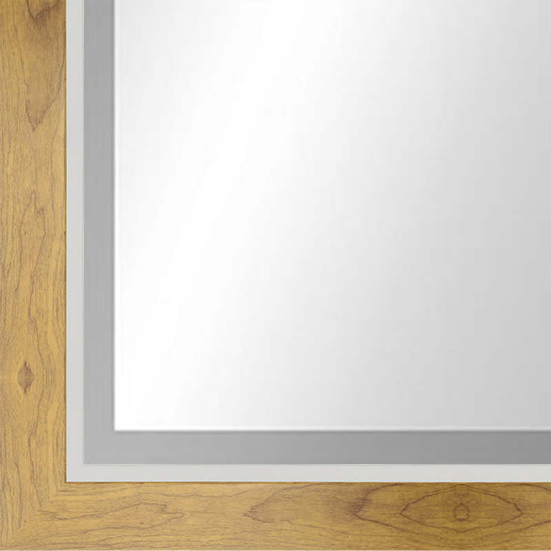 Metropolis II Rectangle Wall Mirror, Natural/Silver, 46.75" x 27.75"