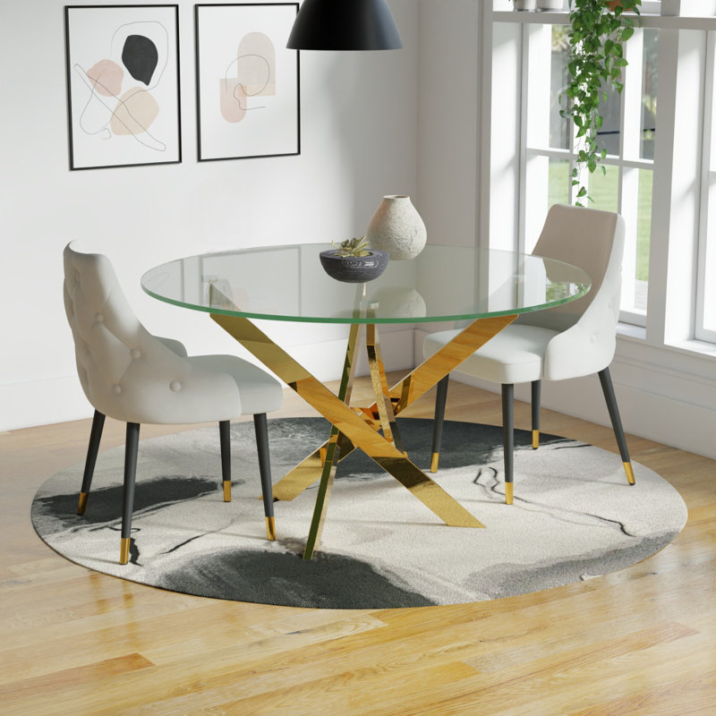 2 - Person Four Leg Dining Set, 54" W x 54" L, White