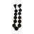 Decorative Glass Beads with Metal Accent and Leather Tassel for Home Decor - Elegant Garland for Table, Shelf, and Living Room Decoration - Black & Silver-1626624009