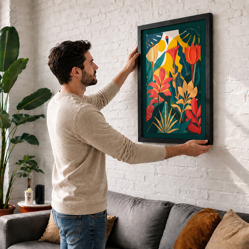 Garden Abundance Botanical - Framed Print, A4 - 29.7 x 21.0 cm, White