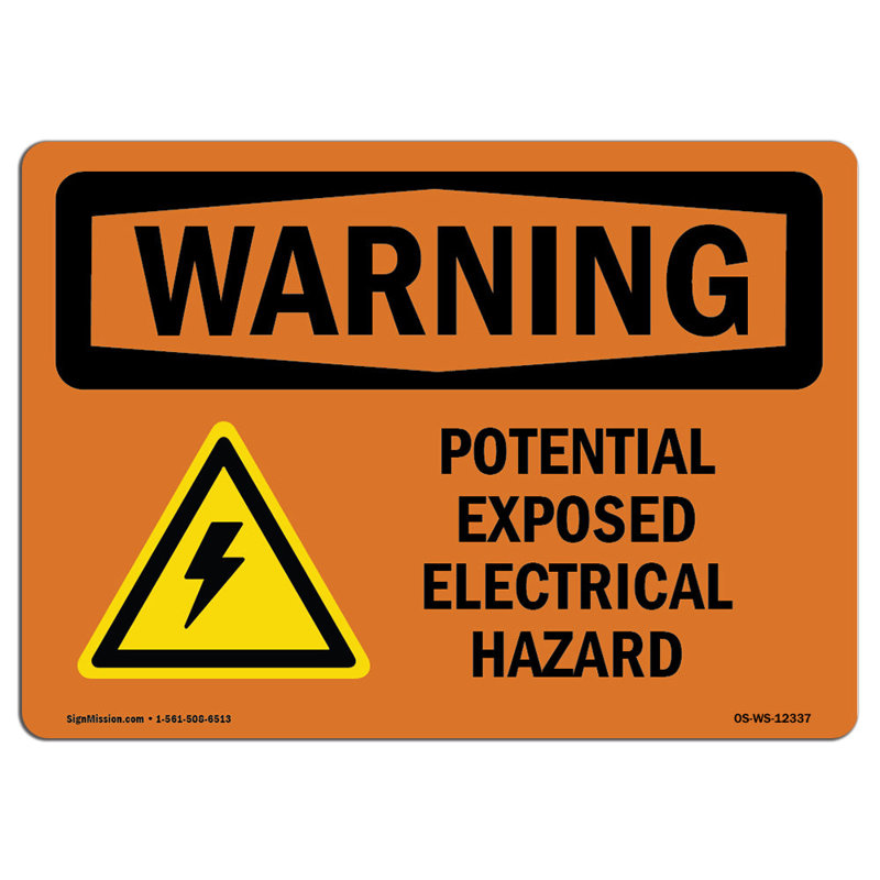 Warning Sign, 12" H x 18" W x 0.1" D