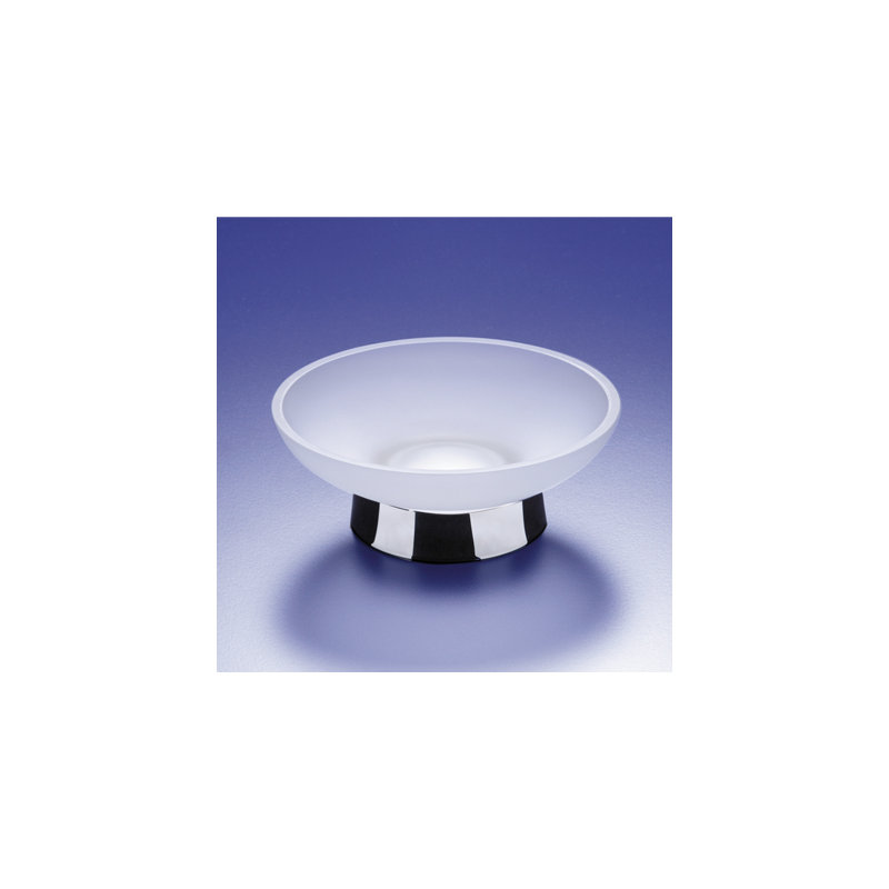 Porte-savon Acqua, Nickel satiné avec verre givré