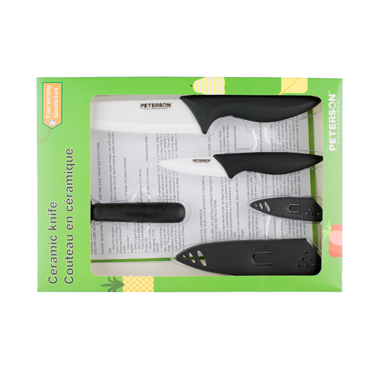 Peterson Housewares Inc. 3 Piece Ceramic Assorted Knife Set