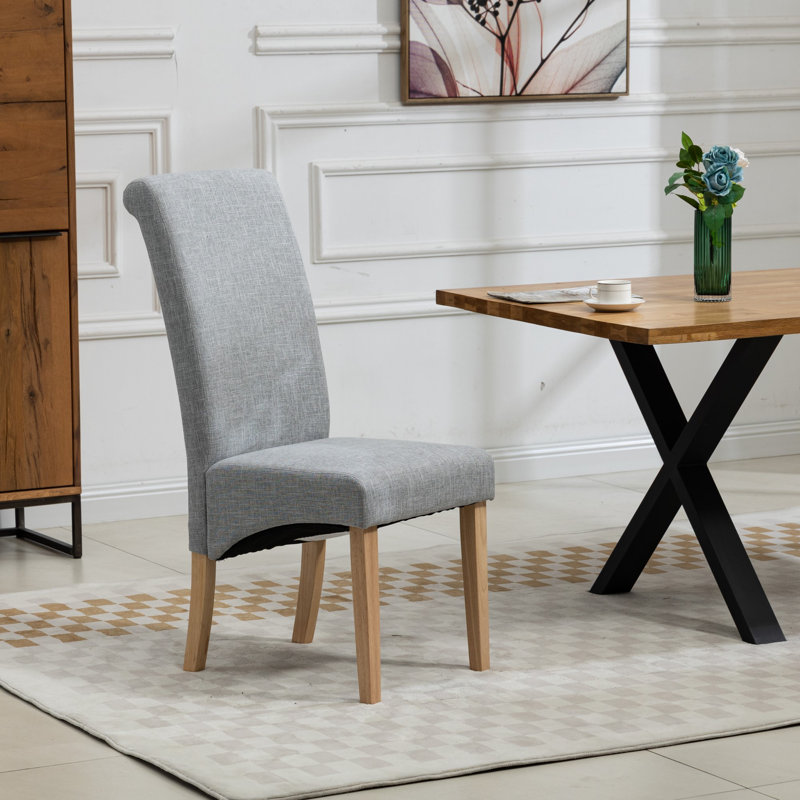 Rimini 0cm H Upholstered Dining Chair, Polyester Blend/Light Grey