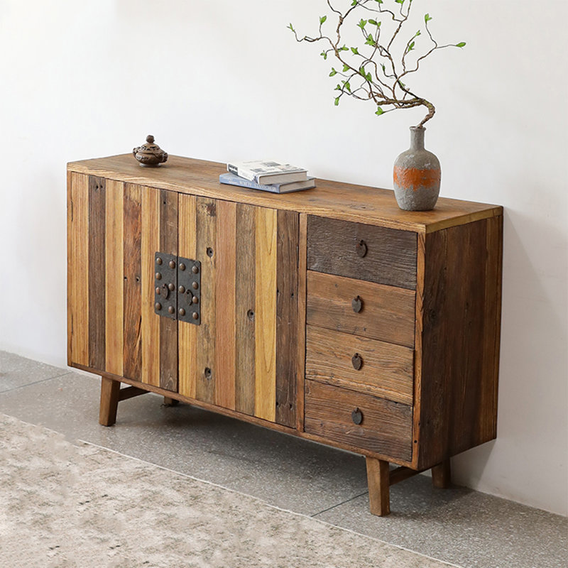 Wabi-Sabi Style Elm Multi-Functional Sideboard