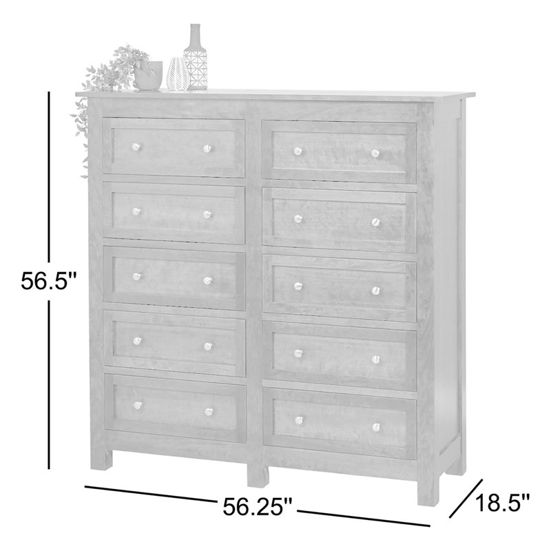 Commode 10 tiroirs Bulters Mule, Marron foncé