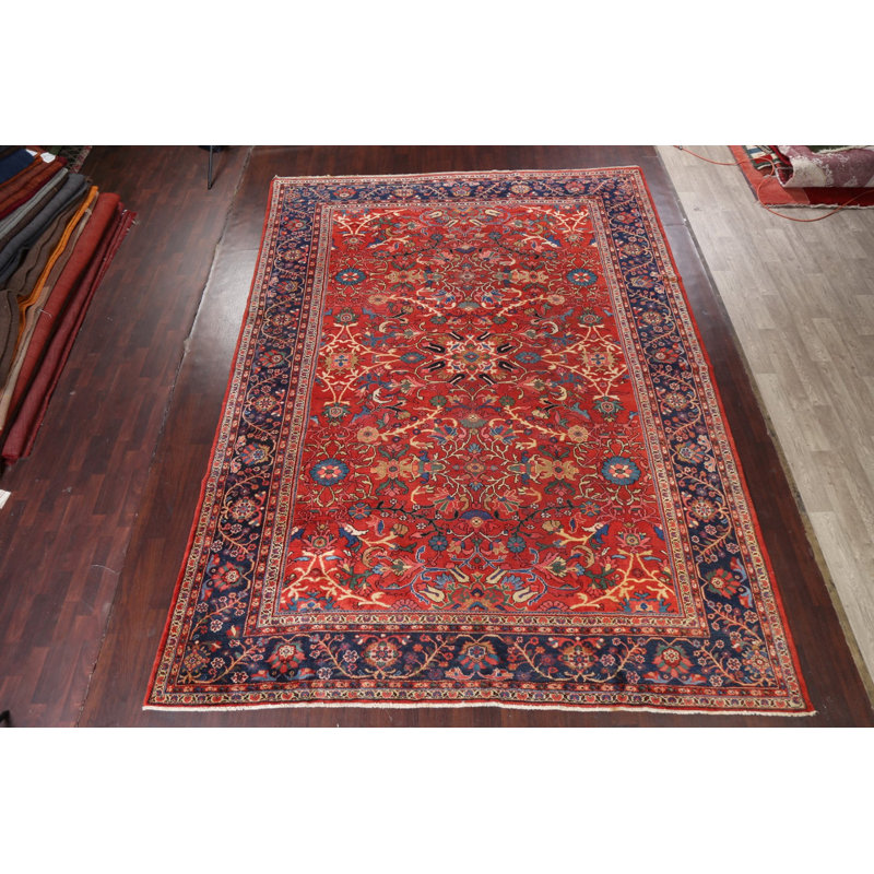 One-of-a-Kind 10'2'' X 13'11'' 1930s Wool Area Rug in Red