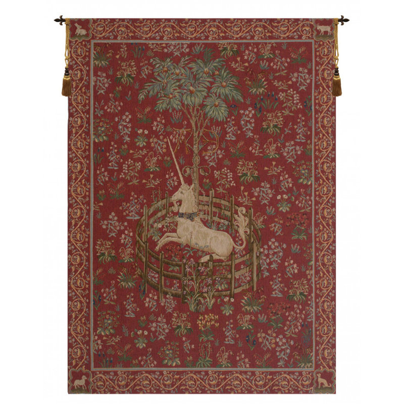 Loom Woven Cotton Blend Wall Hanging, 44" H x 34" W x 0.1" D, Red
