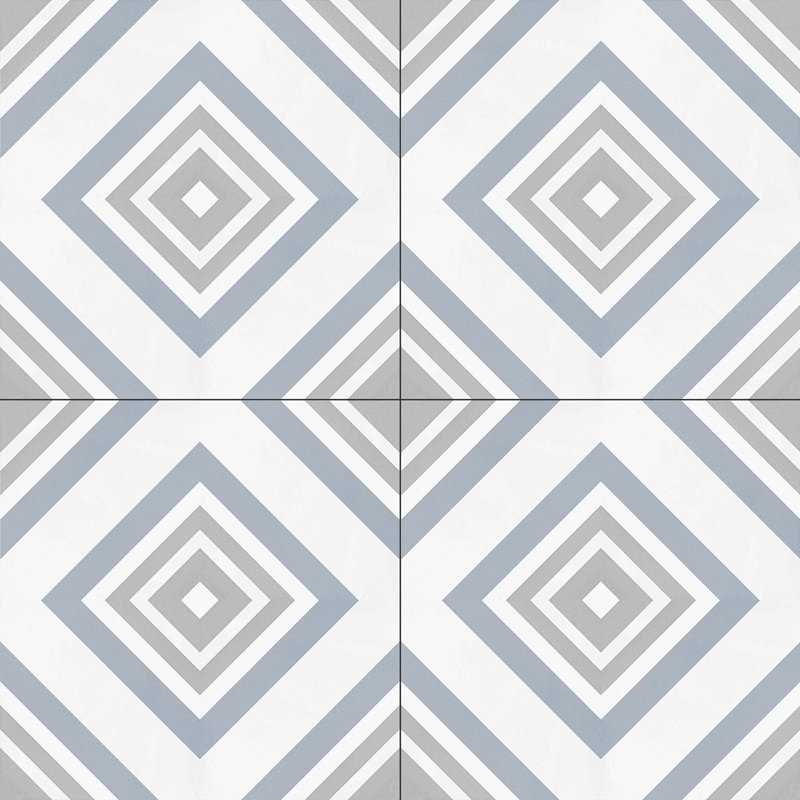 Bliss 8 po Carreau de mur et de sol en porcelaine à motif espagnol / marocain Encaustic, Kosta