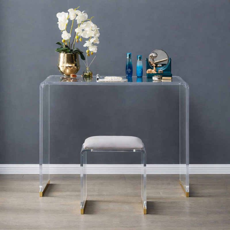 Liora Luxe Acrylic Ottoman