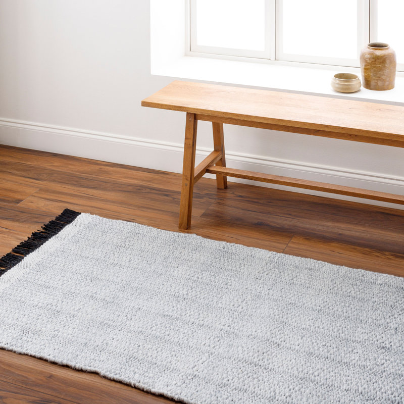 Striped Indoor / Outdoor Rug, Runner 2'6" x 8', Light Gray