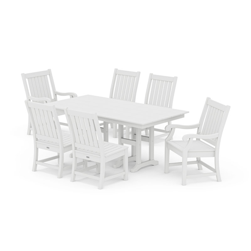 POLYWOOD x Birch Lane Veranda 7-Piece Farmhouse Dining Set by POLYWOOD
