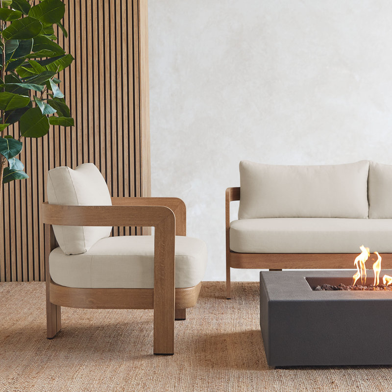 Arlo 30" Metal Outdoor Patio Chair with Cushions by Real Flame