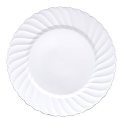 Assiettes en plastique White Flair (10,25 po)