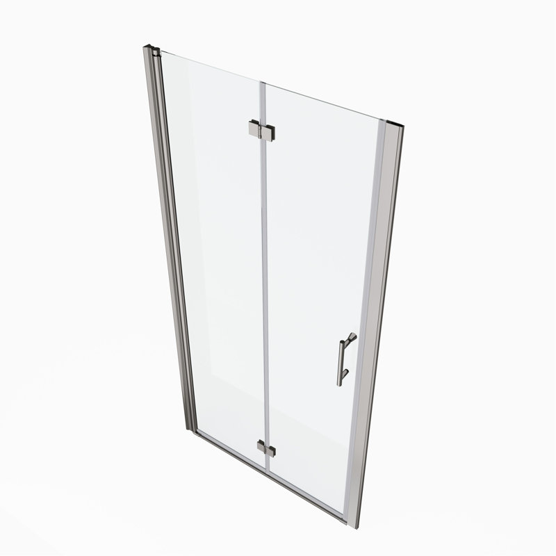 1 3/8" Adjustment,Universal Pivot Shower Door, With 1/4" Tempered Glass Finish