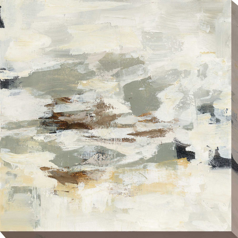 «Steps on Stones II», reproduction de peinture acrylique sur toile, H 21,5 po x l 21,5 po x P 2 po, Cadre flottant espresso