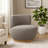 Maya Occasional Swivel Chair In Modern Silver Boucle Fabric On A Solid Wood Base-569830495