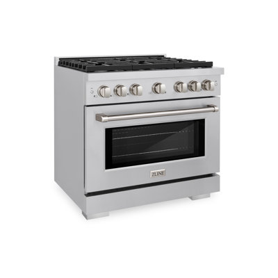 ZLINE 36 Paramount Gas Range w/ 6 Burner Cooktop & Convection Oven in Stainless Steel