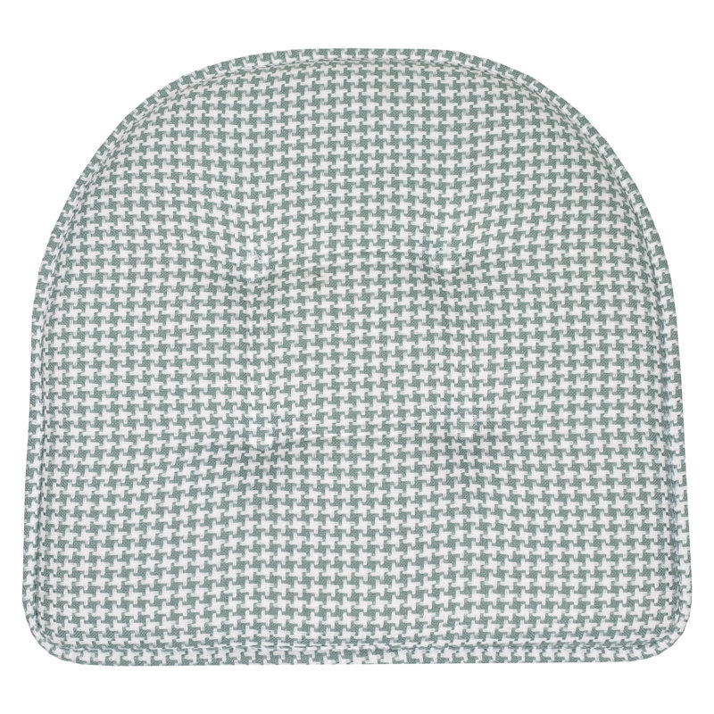 Pistachio Houndstooth Memory Foam U-Shaped Dining Chair Cushions, Set of 4