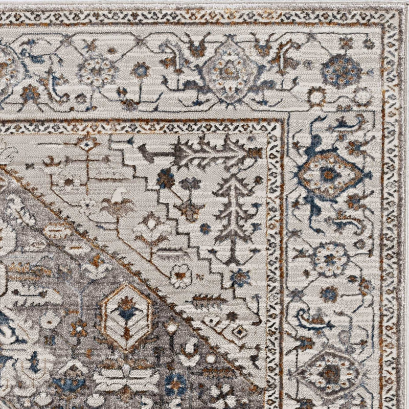 Jourden Grey Parisian Area Rug, Rectangle 3' x 5'
