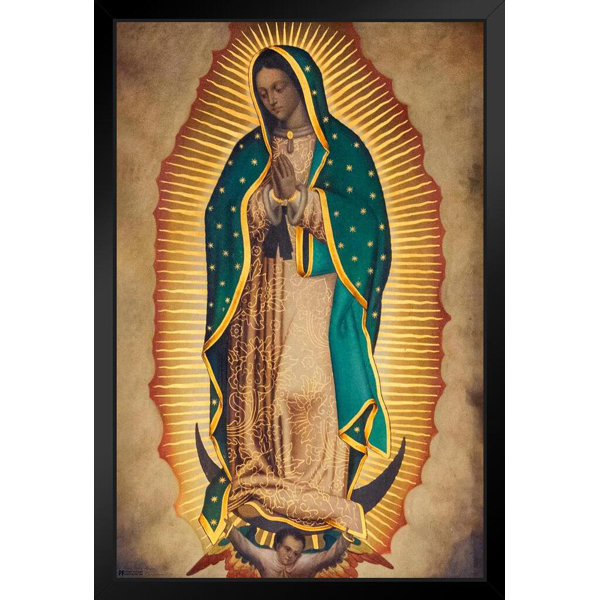 La Virgen De Guadalupe with a Beautiful Rare, Vintage Border.