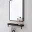 24*30inch  Mirror Hangs Horizontally or Vertically Black Metal Framed Bathroom Mirror