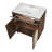 30" Freestanding Vanity Cabinet With Tip-Out Tray, Solid Wood & Rattan Storage Unit With Ceramic Top (Walnut / White)-345871537