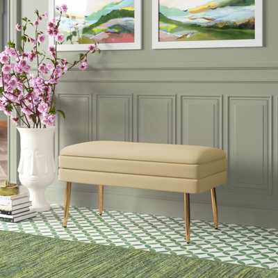 Banc de rangement rembourré et amovible Grayton