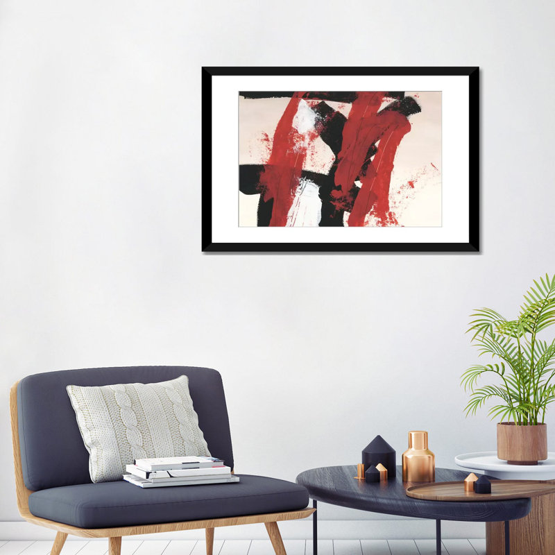 «Hessei II», reproduction sur toile, H 24 po x l 32 po x P 1 po, Papier beaux-arts encadré noir, Blanc