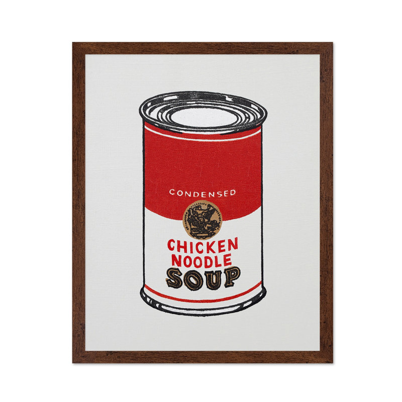 Soupe de poulet et nouilles Campbell's, Affiche, H 24 po x l 32 po, Encadrement brun