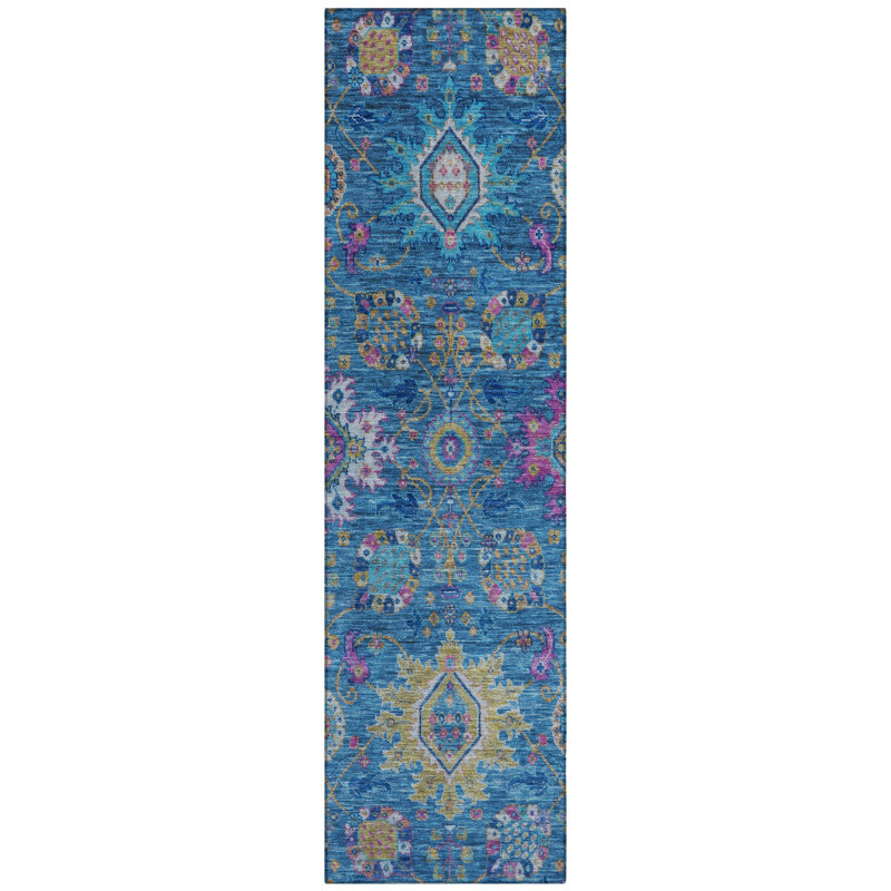 Machine Washable Indoor/Outdoor Jacinto ACN2151 Medallions Rug, Runner 2'3" x 7'6"