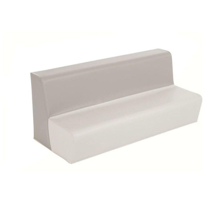 3 Seater Bench Basic - Seat Height: 6", Light Gray/Ivory