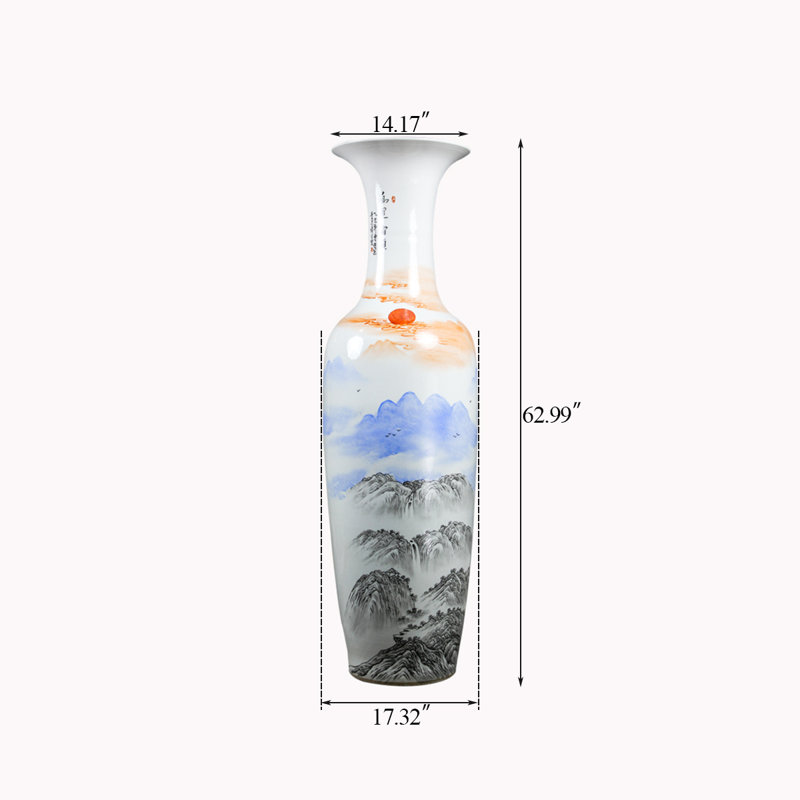 Grand vase en céramique 62,99 po Jingdezhen, H 62,99 po x l 17,32 po x P 17,32 po