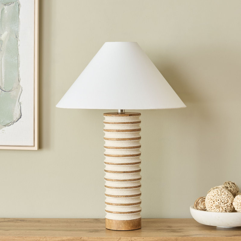 Sulma 24.5 Inch Mango Wood/Rope Table Lamp