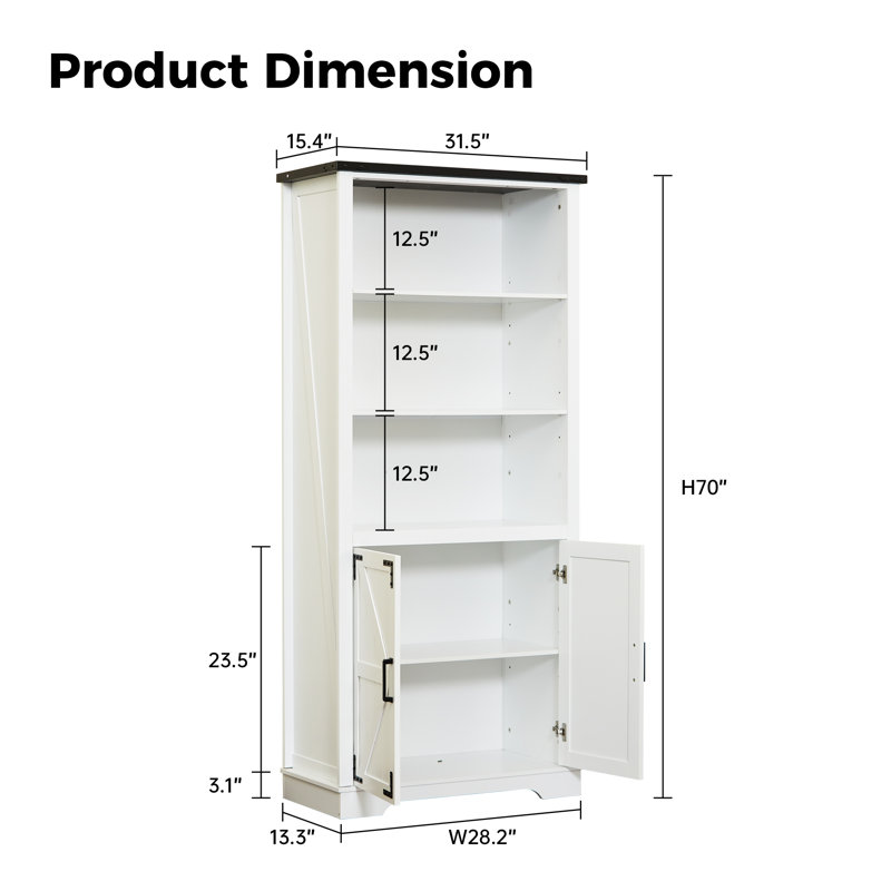 Rydal Book Display Storage Bookcase, White